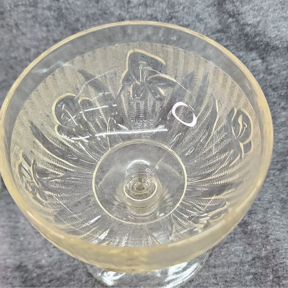 Jeannette Iris & Herringbone Glass Glass Lot Vintage Sherbets and Candle holders